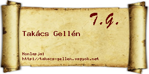 Takács Gellén névjegykártya